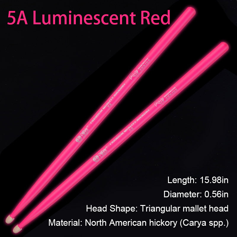 Fluorescent Glow in The Dark Drumsticks - 5A/7A Professional Light Up Drum Sticks for Electronic Drum Set & Live Performance