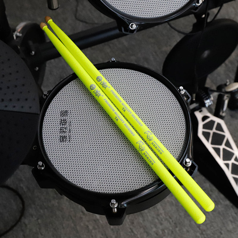 Fluorescent Glow in The Dark Drumsticks - 5A/7A Professional Light Up Drum Sticks for Electronic Drum Set & Live Performance