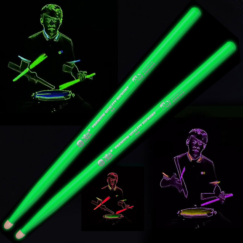 Fluorescent Glow in The Dark Drumsticks - 5A/7A Professional Light Up Drum Sticks for Electronic Drum Set & Live Performance