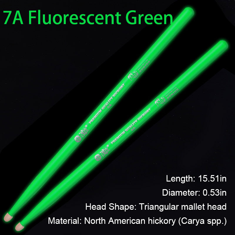 Fluorescent Glow in The Dark Drumsticks - 5A/7A Professional Light Up Drum Sticks for Electronic Drum Set & Live Performance