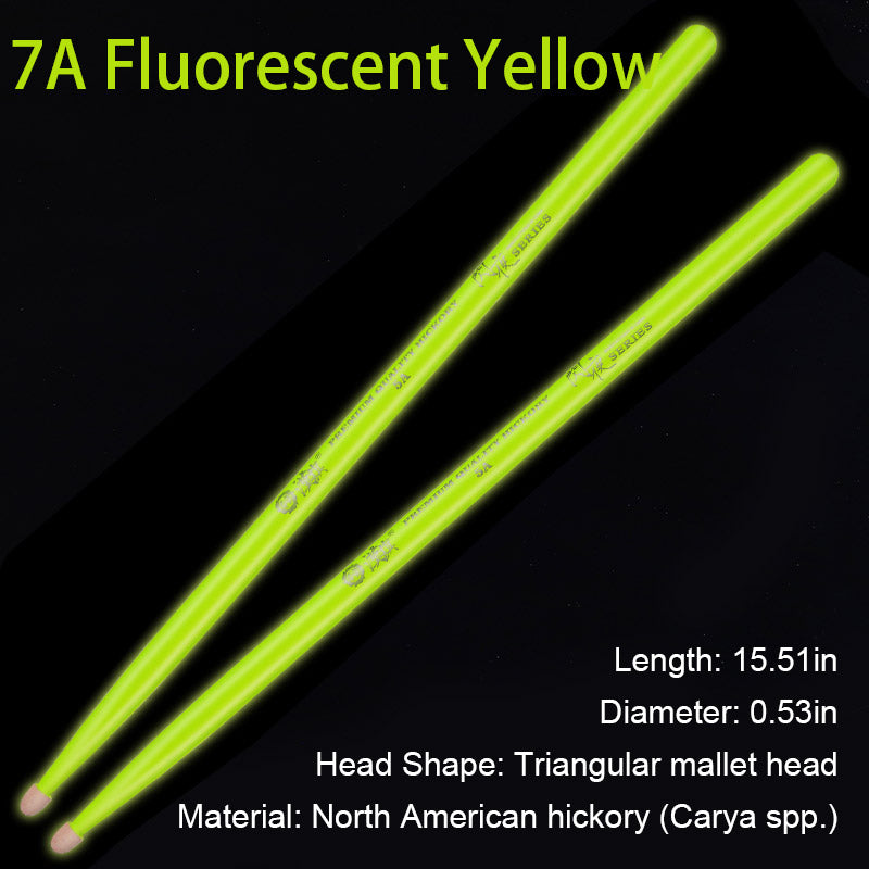 Fluorescent Glow in The Dark Drumsticks - 5A/7A Professional Light Up Drum Sticks for Electronic Drum Set & Live Performance