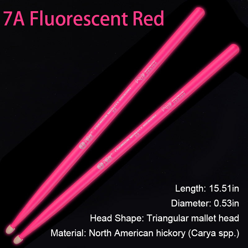 Fluorescent Glow in The Dark Drumsticks - 5A/7A Professional Light Up Drum Sticks for Electronic Drum Set & Live Performance