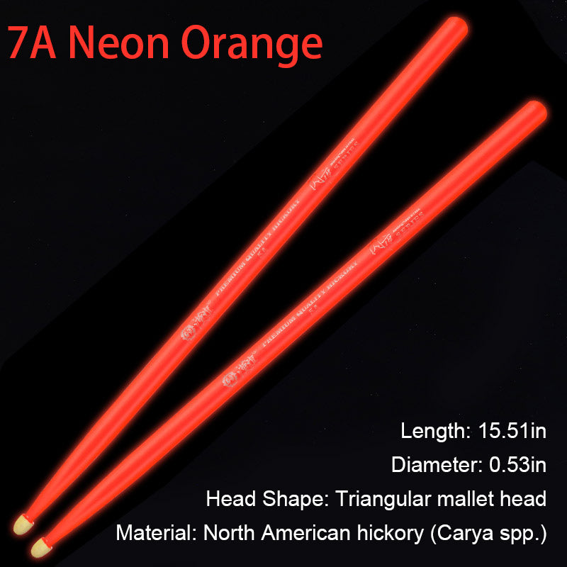 Fluorescent Glow in The Dark Drumsticks - 5A/7A Professional Light Up Drum Sticks for Electronic Drum Set & Live Performance