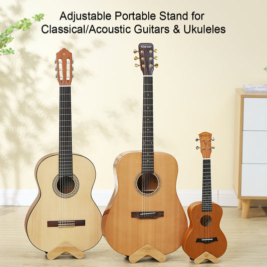 Universal Guitar Stand for Acoustic, Classical & Ukulele | Heavy-Duty, Portable Floor Stand