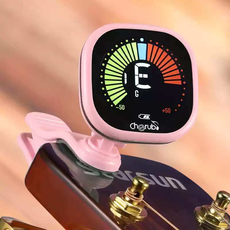 Professional Chromatic Tunic Tuner - High Accuracy ±0.1 Cent, Rechargeable, Large Color Display for Guitar, Violin, Ukulele, Bass