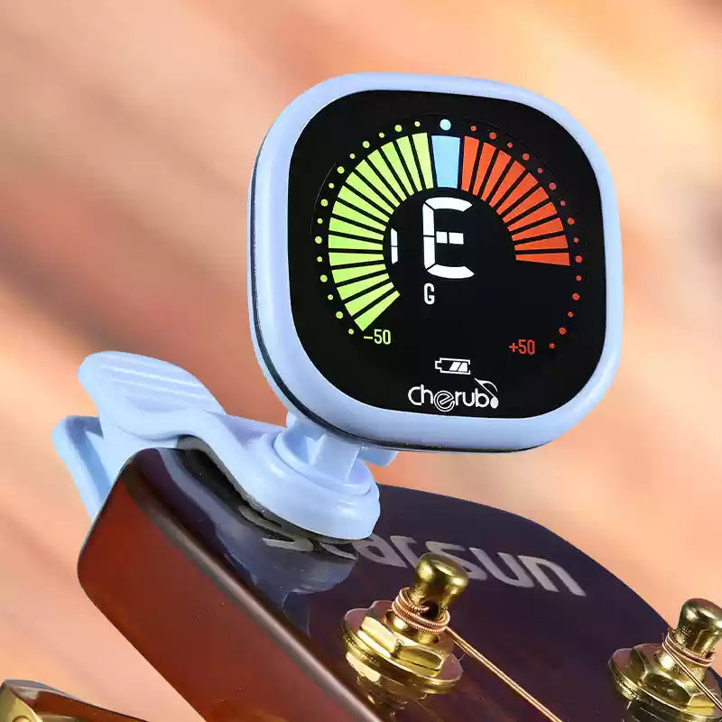 Professional Chromatic Tunic Tuner - High Accuracy ±0.1 Cent, Rechargeable, Large Color Display for Guitar, Violin, Ukulele, Bass