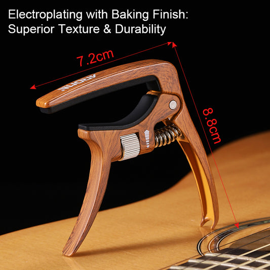 Universal Quick Change Guitar Capo - Zinc Alloy with Baked Paint Electroplated Finish for Acoustic and Electric Guitars
