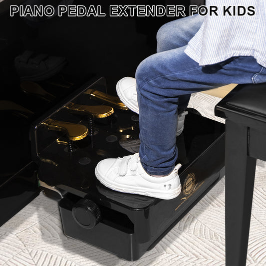 Adjustable Piano Pedal Extender for Kids - 14-21cm Height Adjustable ABS Piano Pedal Riser for Upright, Grand & Digital Pianos, Posture Corrector for Beginner Piano Practice ﻿