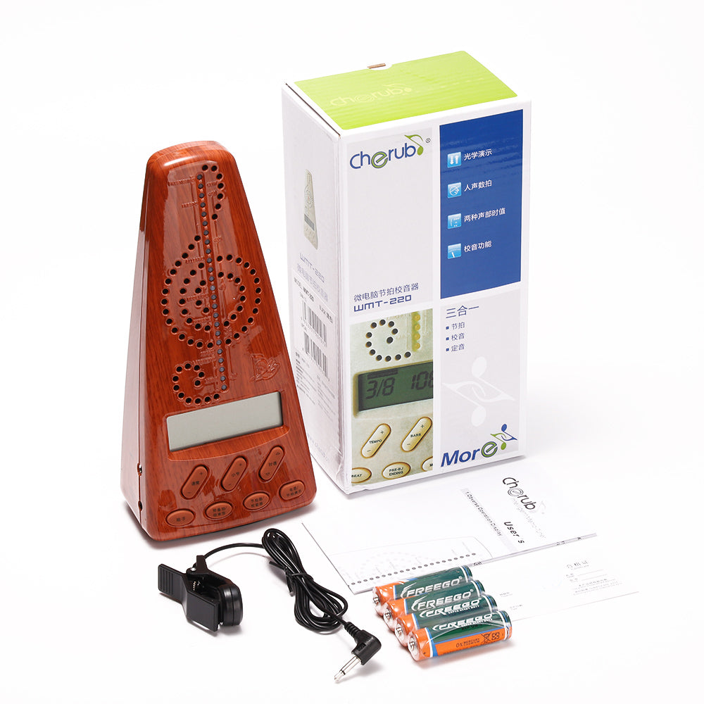 Metronome Tuner Tone Generator - Digital: 40-208 BPM, 12-TET, A4 435-445Hz Adjustable