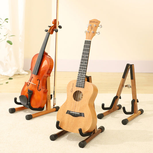 Solid Wood Guitar Stand for Acoustic, Classical, Electric, Violin & Ukulele | Universal Display Holder