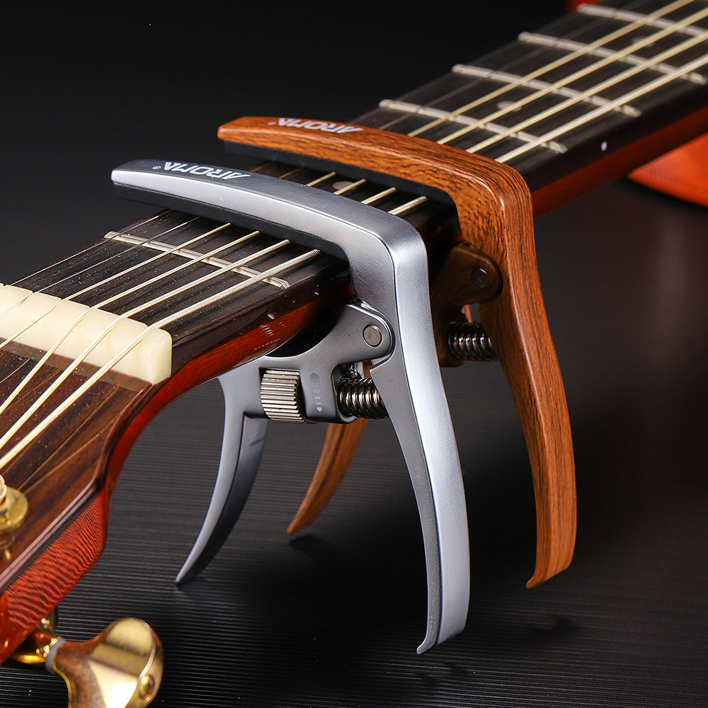 Universal Quick Change Guitar Capo - Zinc Alloy with Baked Paint Electroplated Finish for Acoustic and Electric Guitars